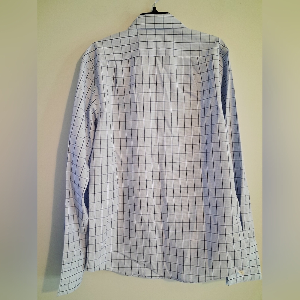 Blue Plaid Shirt Mens Size 16 - Picture 2 of 7